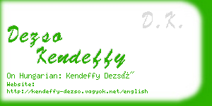 dezso kendeffy business card